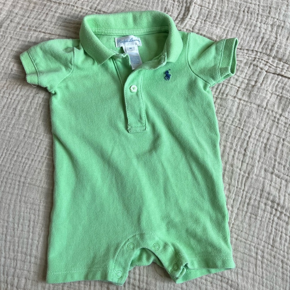 Ralph Lauren Green Polo Shirt Classic Knit Short Sleeve